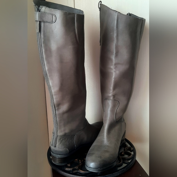 SAM EDELMAN Tall Wide Calf Boots | Dark Grey | Supple Leather |  NEW!! - Picture 3 of 14
